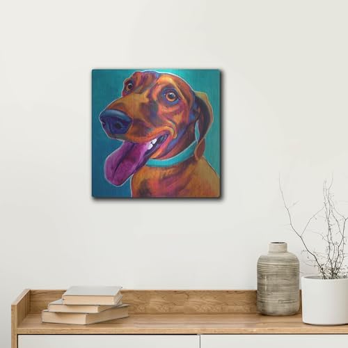 Dachshund - Turquoise Metal Wall Art