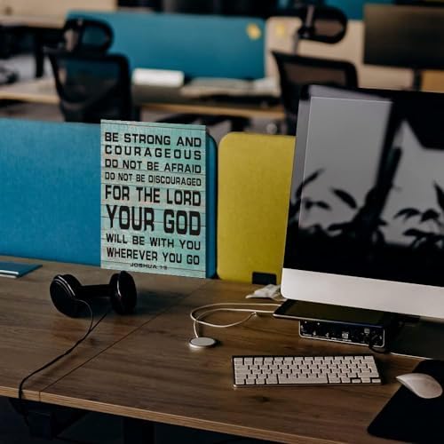 Christian Wall Decor Tin Sign Be Strong and Courageous 8x12 Inch