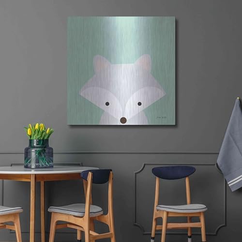 Cuddly Fox Metal Wall Art 36x36