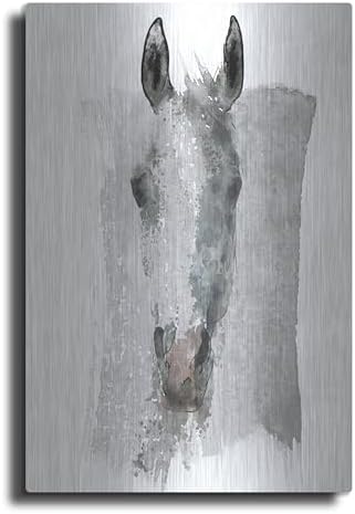 Watercolor Horse Portrait by Irena Orlov Metal Wall Art 12x16