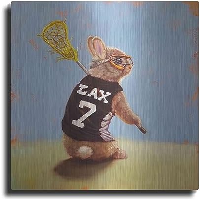 Lax Bunny Metal Wall Art 24x24 Inch