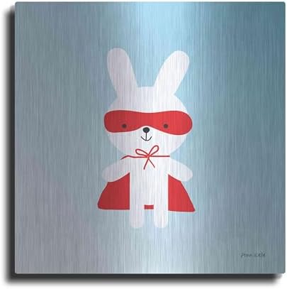 Rabbit Super Hero Metal Wall Art 36x36