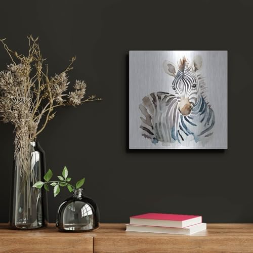 Baby Zebra Metal Wall Art 12x12