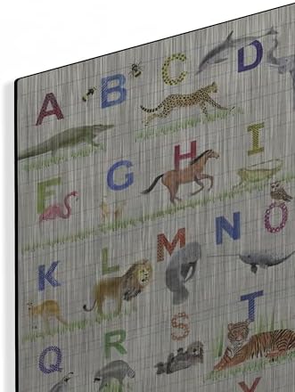 Alphabet Animals Metal Wall Art by Alicia Ludwig 12x16
