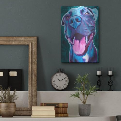 Pit Bull - Sky Blue Metal Wall Art 12x16