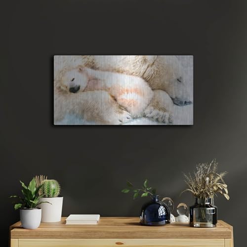 Sleepy Polar Metal Wall Art 24x12