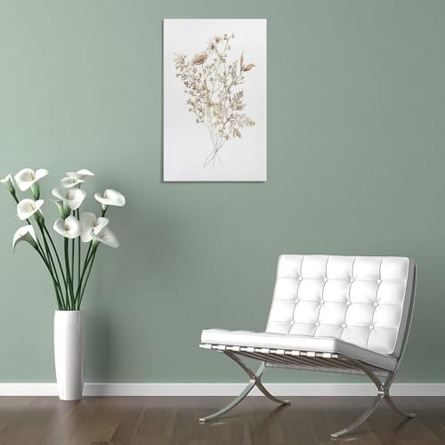 Vintage Inspired Dried Flower Wall Art Poster 8x12inch