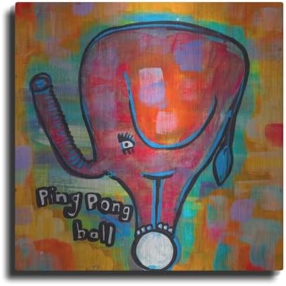 4331 Elephant Ping Pong Ball Metal Wall Art 12x12