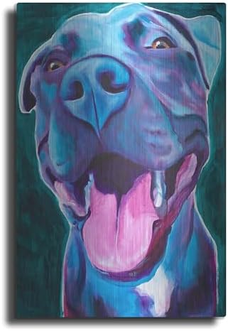 Pit Bull - Sky Blue Metal Wall Art 12x16