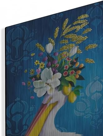 Pelican On Blue Metal Wall Art by Heather Gauthier