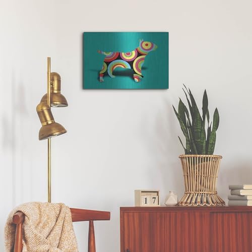 Bull Terrier Pop 2 Metal Wall Art 24x16