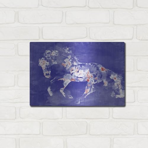 Beautiful Floral Horse 2-4 Metal Wall Art 16x12