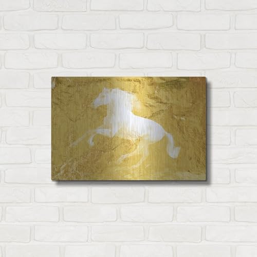 Gold Running Horse 1 Metal Wall Art 24x16