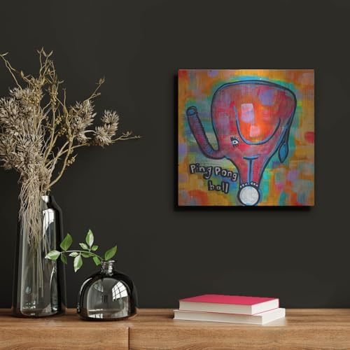 4331 Elephant Ping Pong Ball Metal Wall Art 12x12