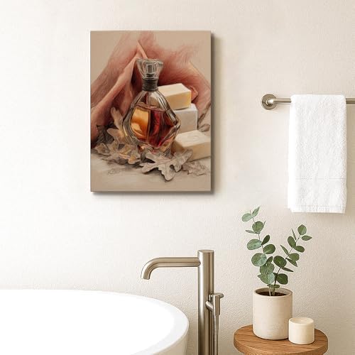 Autumn Inspired Glass Perfume Bottle Wall Art 8x10 Inch