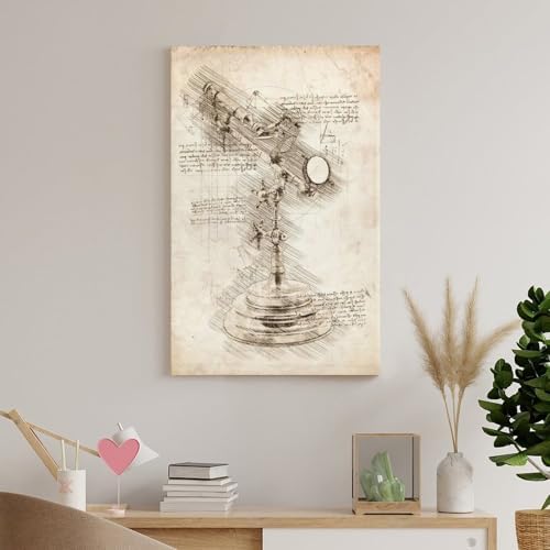 Telescope Inspired Sketches Wall Art Poster 20x30inch