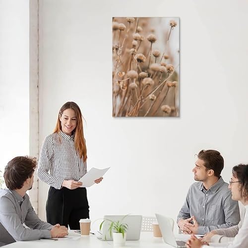 GUAHDQA Dried Flowers Canvas Wall Art 12x18inch