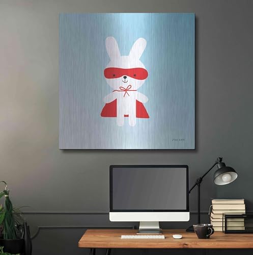 Rabbit Super Hero Metal Wall Art 36x36