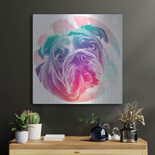 Faded Bulldog Metal Wall Art 24x24