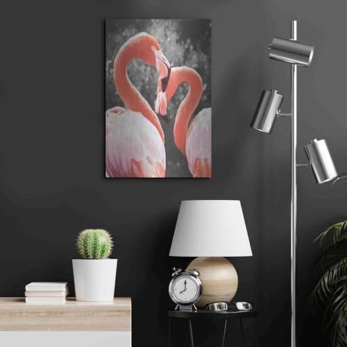 Flamingo II on BW Metal Wall Art by Debra Van Swearingen