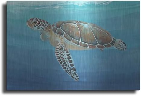 Ocean Sea Turtle II Metal Wall Art 16x12
