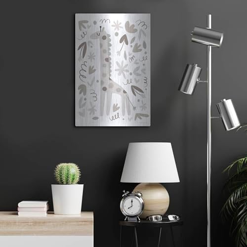 Sleepy Giraffe Metal Wall Art 16x24