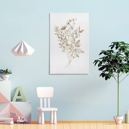 Vintage Inspired Dried Flower Wall Art Poster 8x12inch