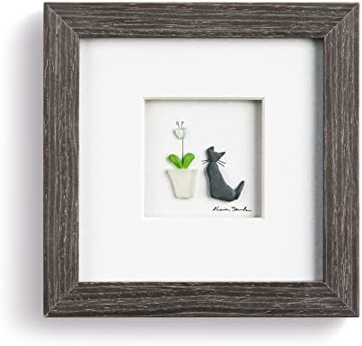 DEMDACO Sharon Nowlan Purrfect Petals Gray 6x6 Inch Wall Art