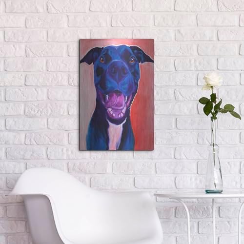 Pit Bull - Crysanthemum Metal Wall Art 16x24