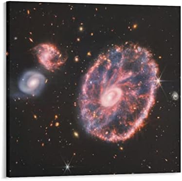 JUNZHE JWST Cartwheel Galaxy Poster 24x24inch
