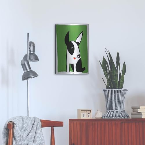 Dog on Green Metal Wall Art 16x24
