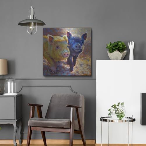 Piggy Pals Metal Wall Art 24x24 Inches