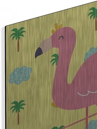 Cute Flamingo Metal Wall Art 24x24