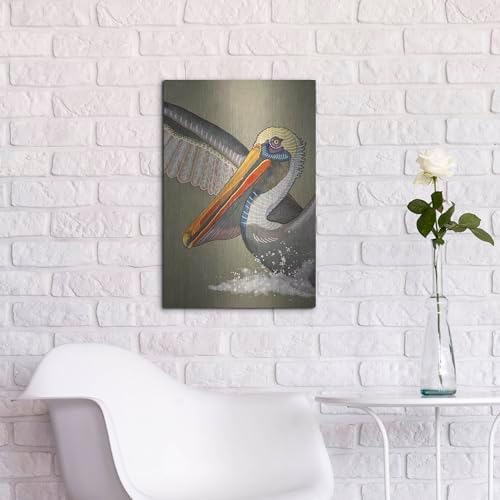 Pelican Bath Metal Wall Art by Bebe Keith 16x24