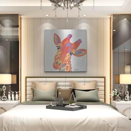 Cheery Giraffe Metal Wall Art 36x36