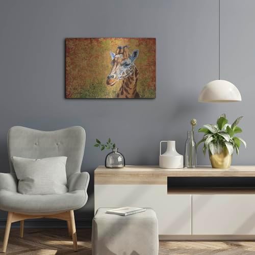 Giraffe In Gold2 Metal Wall Art 24x16