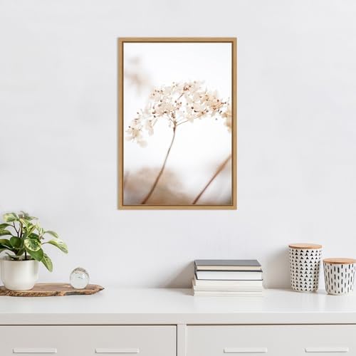 Amanti Art Framed Canvas 23x16 Soft Dried Flower Brown