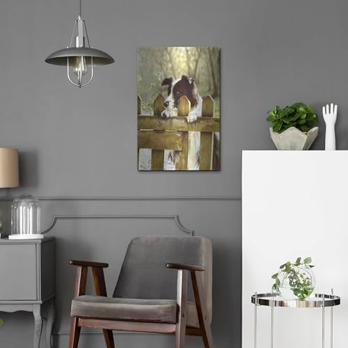Border Collie Watching Cows Wall Art by John Silver
