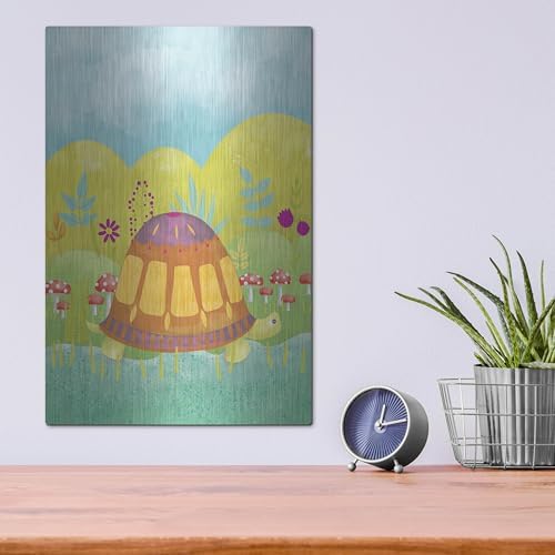 Happy Turtle 1 Metal Wall Art 12x16 Inches