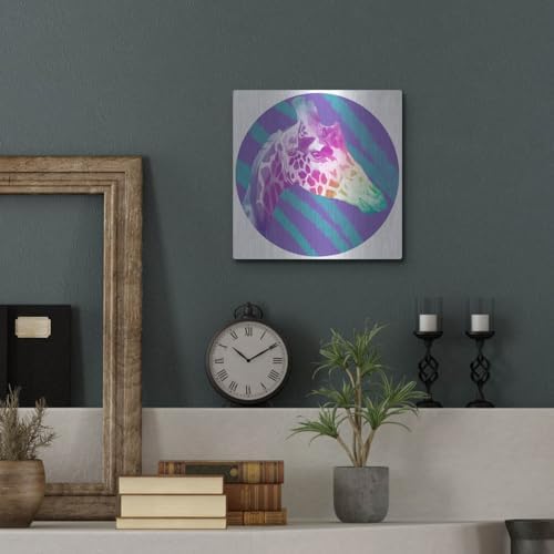 Faded Giraffe Metal Wall Art by Dawg Painter 12x12