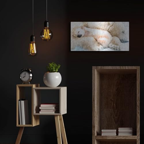 Sleepy Polar Metal Wall Art 24x12