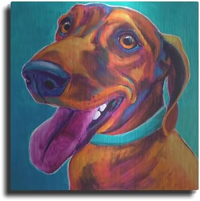 Dachshund - Turquoise Metal Wall Art