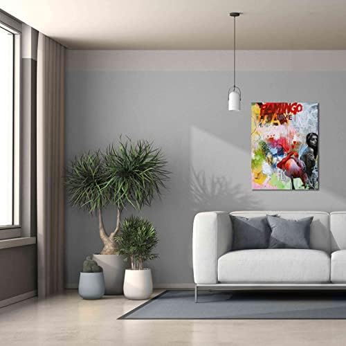Epic Graffiti Flamingo Giclee Canvas Wall Art 26x34