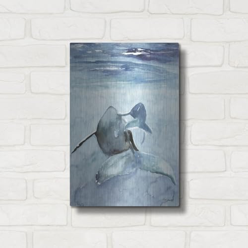 Dolphin and Calf Metal Wall Art 12x16
