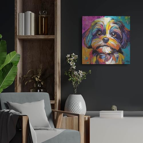Woof Shih Tzu Metal Wall Art 24x24