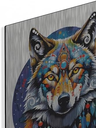 Celestial Wolf Metal Wall Art by Dean Russo 16x24