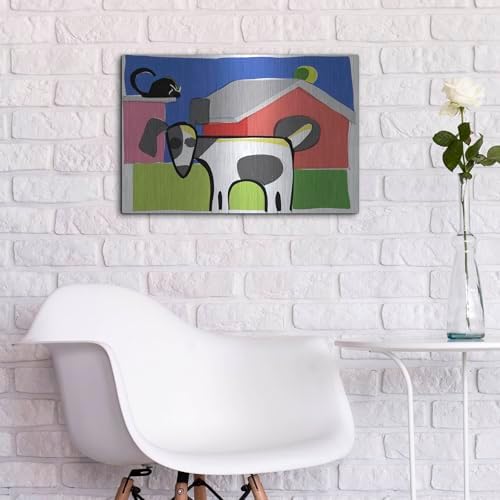 Dog on Farm Metal Wall Art 24x16 by Irena Orlov