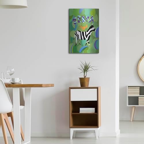 Zebra Metal Wall Art by Holly McGee 16x24
