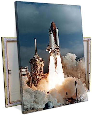Qunyaae Framed Space Shuttle Telescope Poster Wall Art 24x36inch