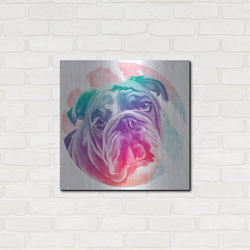 Faded Bulldog Metal Wall Art 24x24